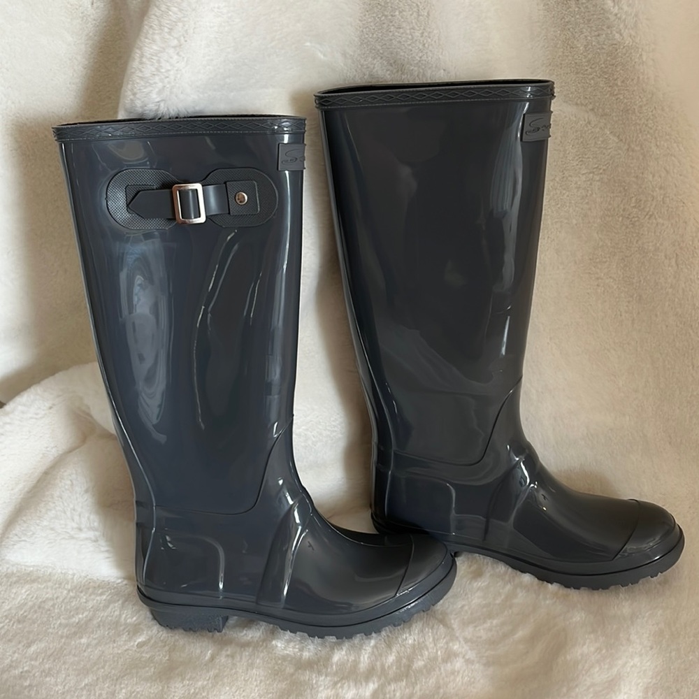 Seven 7 British Girl Tall Women’s Rain Boots- gray